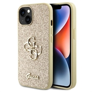 iPhone 15 Guess Fixed Glitter 4G Metal Logo Deksel