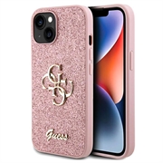 iPhone 15 Guess Fixed Glitter 4G Metal Logo Deksel