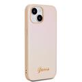 iPhone 15 Guess Iridescent Metal Script Hybrid-deksel - Gull