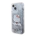 iPhone 15 Hello Kitty Liquid Glitter Charms Deksel - Gjennomsiktig