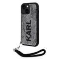 iPhone 15 Karl Lagerfeld Reversible Sequins Deksel - Svart / Sølv