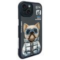 iPhone 15 Nimmy Friends Cool&Cute 2.0 hund-deksel - svart