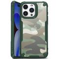 iPhone 15 Plus Anti-Shock Hybrid-deksel - Kamuflasje - Grønn