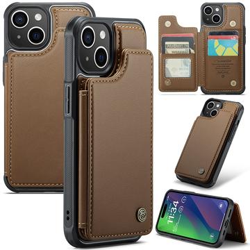 iPhone 15 Plus Caseme C22-etui RFID-kortlommebok - brun