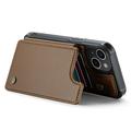 iPhone 15 Plus Caseme C22-etui RFID-kortlommebok - brun