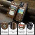 iPhone 15 Plus Caseme C22-etui RFID-kortlommebok - brun