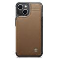 iPhone 15 Plus Caseme C22-etui RFID-kortlommebok - brun