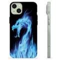 iPhone 15 Plus TPU-deksel - Blå Flamme Drage