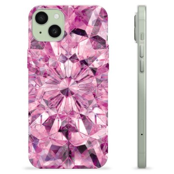 iPhone 15 Plus TPU-deksel - Rosa Krystall