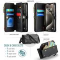 iPhone 15 Pro CaseMe C36 RFID-blokkerende lommeboketui - svart