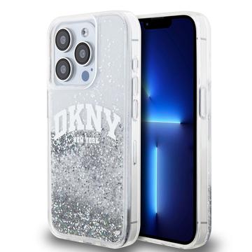 iPhone 15 Pro DKNY Liquid Glitter Arch Logo Deksel - gjennomsiktig