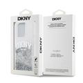 iPhone 15 Pro DKNY Liquid Glitter Arch Logo Deksel - gjennomsiktig