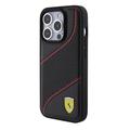 iPhone 15 Pro Ferrari Perforert Slanted Line-deksel - Svart