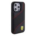 iPhone 15 Pro Ferrari Perforert Slanted Line-deksel - Svart