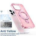 iPhone 15 Pro Glitter Hybrid-deksel med kickstand - MagSafe-kompatibel - Rosa