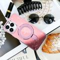 iPhone 15 Pro Glitter Hybrid-deksel med kickstand - MagSafe-kompatibel - Rosa