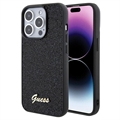 iPhone 15 Pro Guess Disco Metal Script Logo Deksel - Svart
