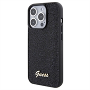 iPhone 15 Pro Guess Disco Metal Script Logo Deksel - Svart