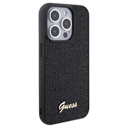 iPhone 15 Pro Guess Disco Metal Script Logo Deksel - Svart