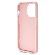 iPhone 15 Pro Guess Fixed Glitter 4G Metal Logo Deksel - Rosa