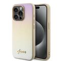 iPhone 15 Pro Guess Iridescent Metal Script Hybrid-deksel
