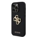 iPhone 15 Pro Guess Perforert 4G glitterlogo Deksel - svart