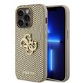 iPhone 15 Pro Guess Perforert 4G Glitterlogo Deksel - gull