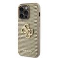 iPhone 15 Pro Guess Perforert 4G Glitterlogo Deksel - gull