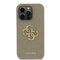 iPhone 15 Pro Guess Perforert 4G Glitterlogo Deksel - gull