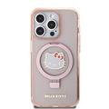 iPhone 15 Pro Hello Kitty IML Ringstand Glitter MagSafe-deksel - Pink
