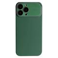 iPhone 15 Pro Flytende Silikonetui med Beskyttelse av Linseglass - Grønn