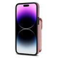 iPhone 15 Pro Max Alt-i-ett-deksel med lommebok og stropp - Rosegull