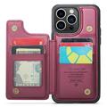 iPhone 15 Pro Max Caseme C22 etui RFID-kortlommebok - rød