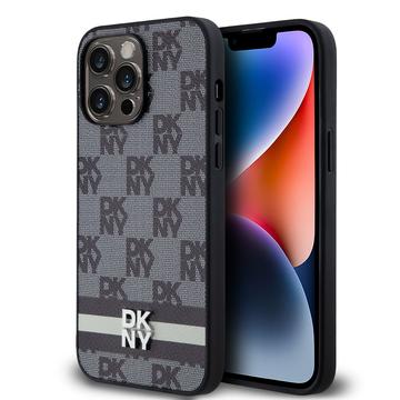 iPhone 15 Pro Max DKNY Rutete Mønster og Stripe Deksel - Svart