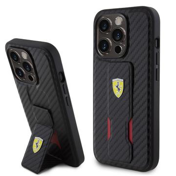 iPhone 15 Pro Max Ferrari Carbon Grip-stativdeksel - svart