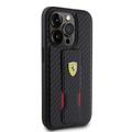iPhone 15 Pro Max Ferrari Carbon Grip-stativdeksel - svart