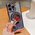 iPhone 15 Pro Max Glam Magnetisk Hybrid-deksel m. Speil - Svart