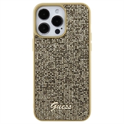 iPhone 15 Pro Max Guess Disco Metal Script Logo Deksel - Gull