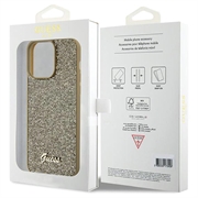 iPhone 15 Pro Max Guess Disco Metal Script Logo Deksel - Gull