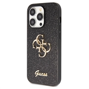 iPhone 15 Pro Max Guess Fixed Glitter 4G Metal Logo Deksel - Svart