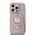 iPhone 15 Pro Max Hello Kitty IML Ring Stand Glitter MagSafe-deksel - Rosa