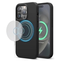 iPhone 15 Pro Saii Premium MagSafe Liquid Silikondeksel - Svart