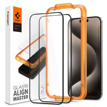 iPhone 15 Pro Max Spigen ALM Glas.tR Skjermbeskytter - 2 Stk.