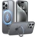 iPhone 15 Pro Max Torras Upro Ostand Matte-deksel - MagSafe-kompatibel - Titangrå