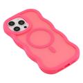 iPhone 15 Pro Max Bølgekant magnetisk hybrid-deksel - varm rosa