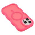iPhone 15 Pro Max Bølgekant magnetisk hybrid-deksel - varm rosa