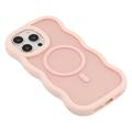 iPhone 15 Pro Max Bølgekant magnetisk hybrid-deksel - rosa