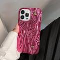 iPhone 15 Pro Max Rynket galvanisert TPU-deksel - Varm Rosa