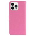 iPhone 15 Pro Uggle Rhinestone Lommebok-deksel - Varm Rosa