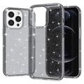 iPhone 15 Pro Stylish Glitter Series Hybrid-deksel - Grå